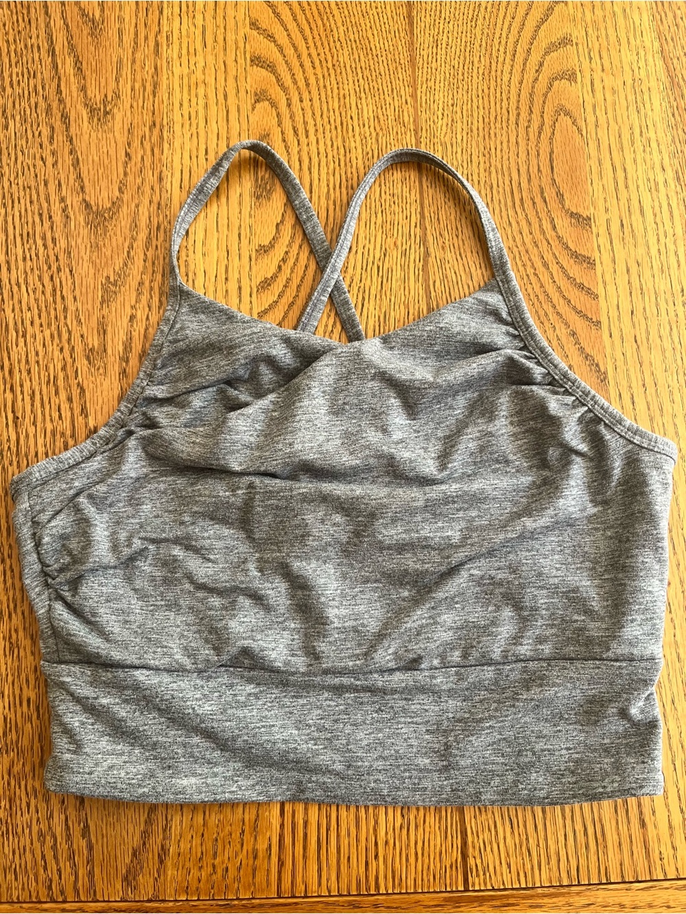 Beyond Yoga Heather Gray Cross-Strap Crop Tank